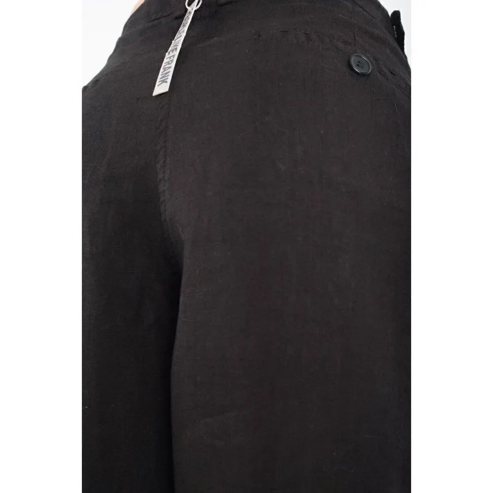 People Like Frank Womens Pants Size 6 Black Linen Straight Fit NWT